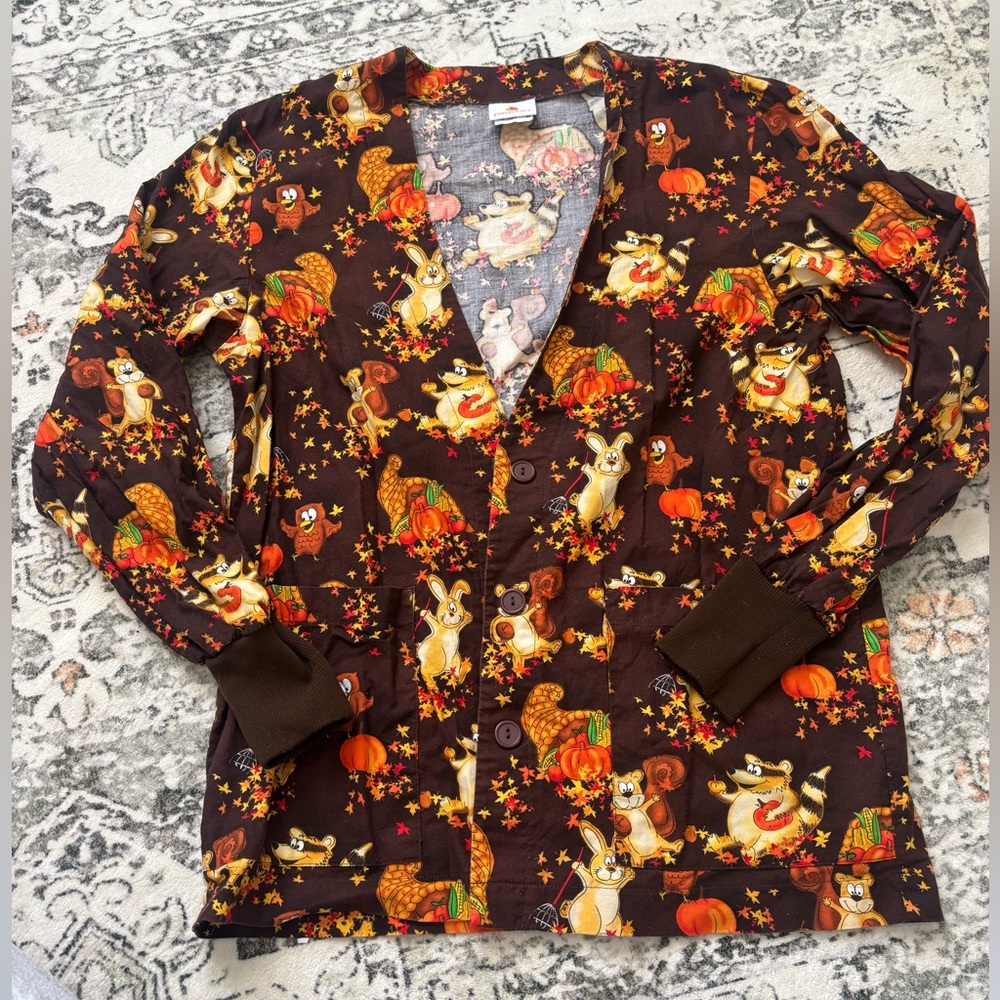 Thanksgiving scrub jacket